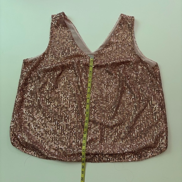 LOFT Plus Pink Sequin Sleeveless Blouse - Picture 8 of 10